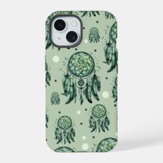 Keltischer Knoten grüner Traumfänger iPhone 15 Hülle
