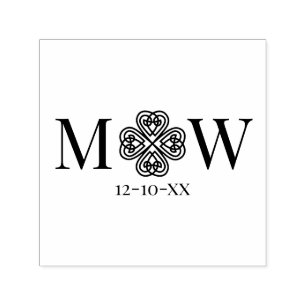 Keltischer Knoten Kleeblatt Paar 2 Anfangsbuchstab Permastempel