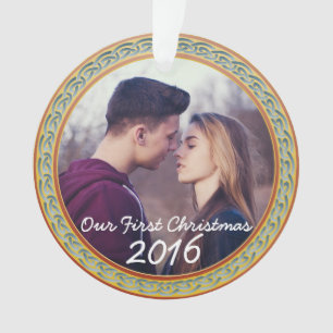 Keltischer Knoten-Rahmen u. "unser erstes Ornament