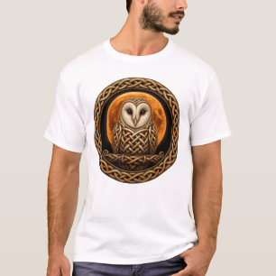 Keltischer Knoten Scheunen-Eule Ernte-Mond T-Shirt