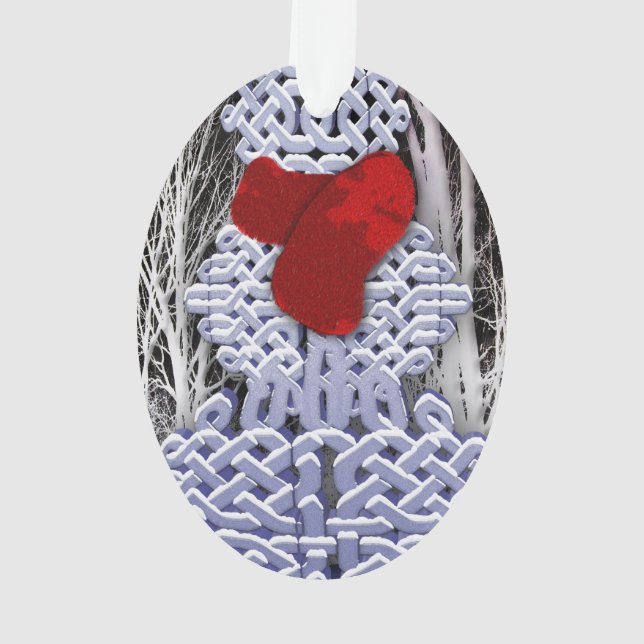 Keltischer Knoten-Schneemann Ornament (Rückseite)