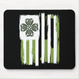 Keltischer Knoten Vierblattklee Streifen Design St Mousepad
