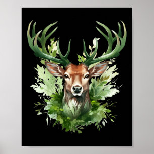 Keltischer Knotenhirsch Irischer Elch Grün St. Pat Poster