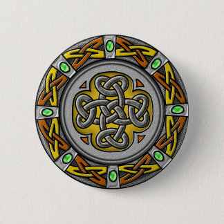 Keltischer Kreis - Stahl und Leder Button