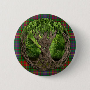Keltischer Lebensbaum-Tartan der Kelten Button