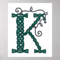 Keltischer Letter K-Druck