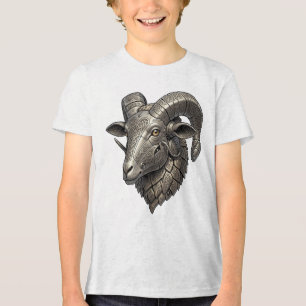 Keltischer mächtiger silberner Widderkopf mit Knot Tri-Blend Shirt