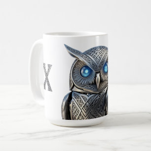 Keltischer mechanischer silberner Steampunk-Vogel Kaffeetasse