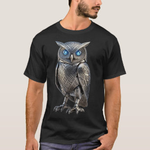 Keltischer mechanischer silberner Steampunk-Vogel T-Shirt