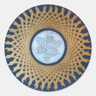 Keltischer Mond Runder Aufkleber