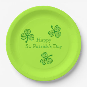 Keltischer Shamrock Frohen St. Patrick's Day Pappteller