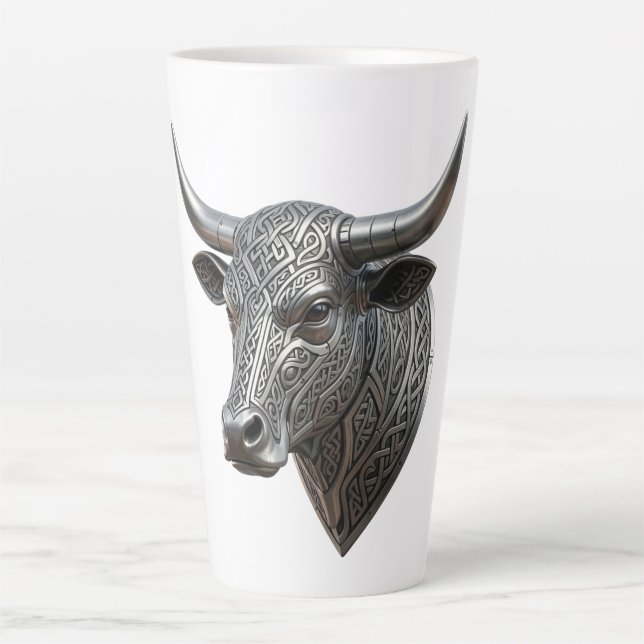 Keltischer Silber Stierkopf Wikinger Keltisch Milchtasse (Vorderseite)