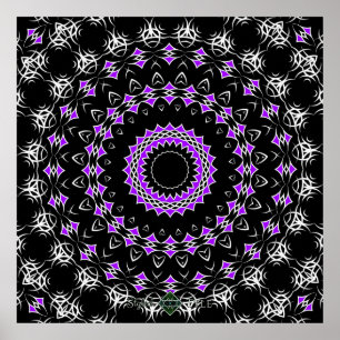 Keltischer Stammes- Mandala (lila) Poster
