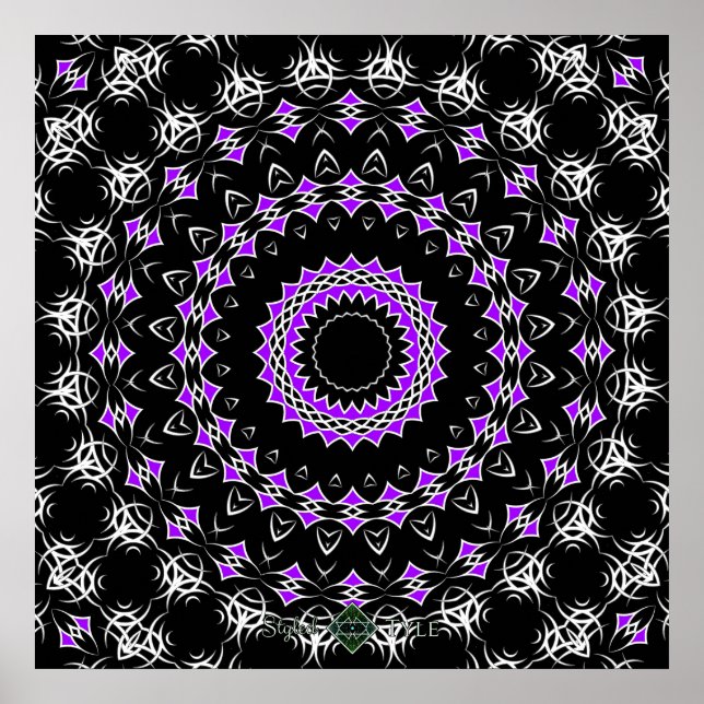 Keltischer Stammes- Mandala (lila) Poster (Vorne)