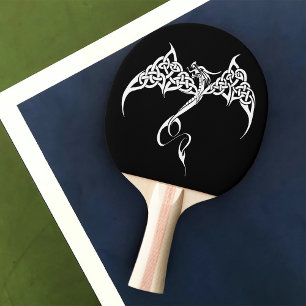 Keltischer Stammesdrache Knotenwerk Schwarz Weiß F Tischtennis Schläger