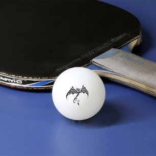 Keltischer Stammesdrache Knotenwerk Schwarz Weiß F Tischtennisball