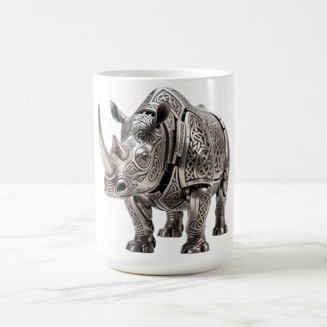 Keltischer starker silberner Rhinozeros mit kompli Kaffeetasse (Mittel)