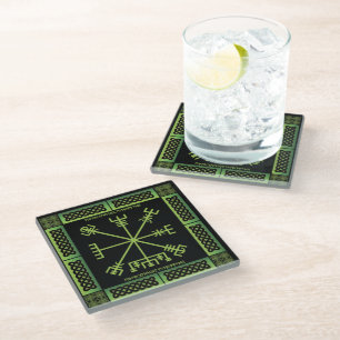 Keltischer Vegvisir Glasuntersetzer