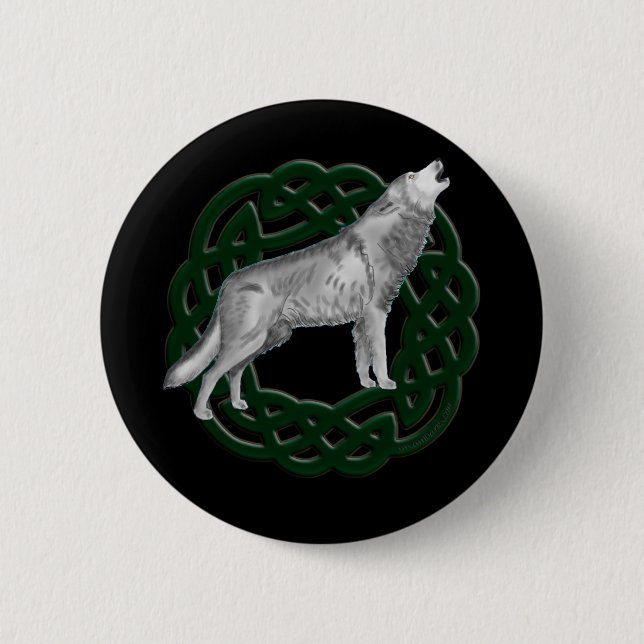 Keltischer Wolf Button (Vorderseite)