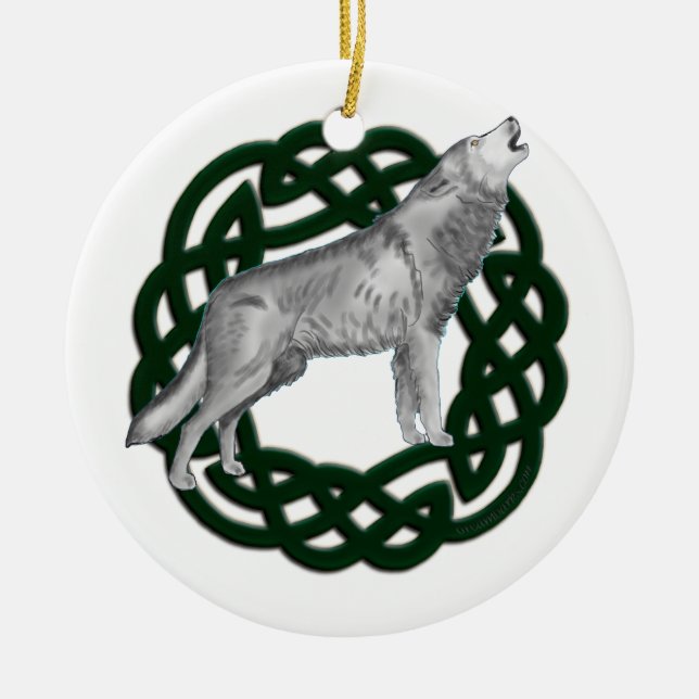 Keltischer Wolf Keramikornament (Vorne)