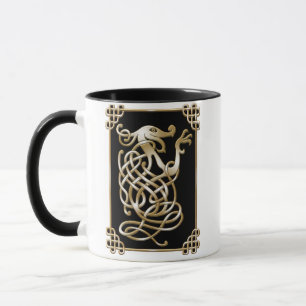 Keltischer Wolf - Schwarzer Hintergrund Tasse