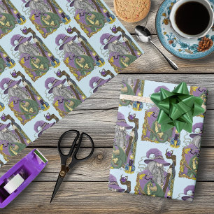 Keltischer Zauberer-Drache Fantasy Lila Geschenkpapier