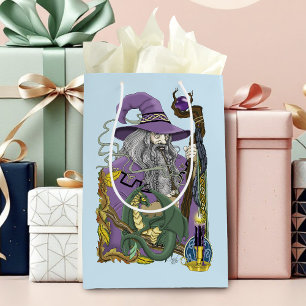 Keltischer Zauberer-Drache Fantasy Lila Mittlere Geschenktüte