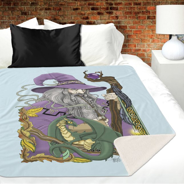 Keltischer Zauberer Drache Lila Fantasy Sherpadecke (Von Creator hochgeladen)