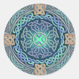 Keltisches Auge der Welt Runder Aufkleber