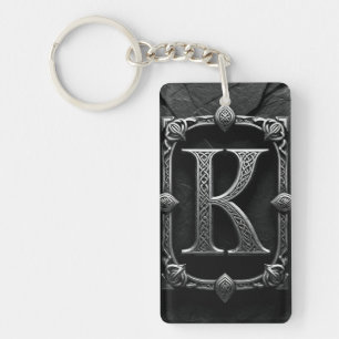 ⚫ keltisches Buchstaben-K-Monogramm-Emblem-Design Schlüsselanhänger