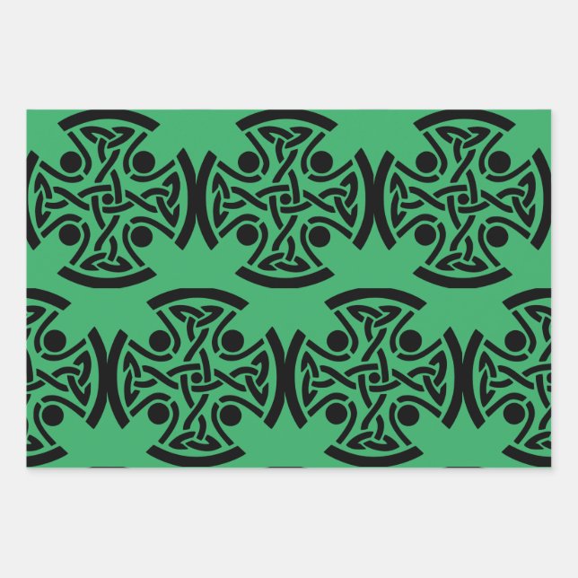 Keltisches Christliches Kreuz Geschenkpapier Set (Vorderseite)