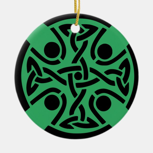 Keltisches Christliches Kreuz Keramik Ornament (Vorne)