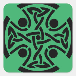 Keltisches Christliches Kreuz Quadratischer Aufkleber