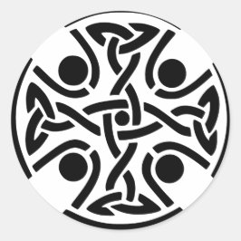 Keltisches Christliches Kreuz Runder Aufkleber