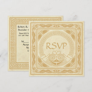 Keltisches Design mit Claddagh-Hochzeits-RSVP Einladung