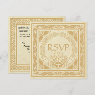 Keltisches Design mit Claddagh-Hochzeits-RSVP Einladung