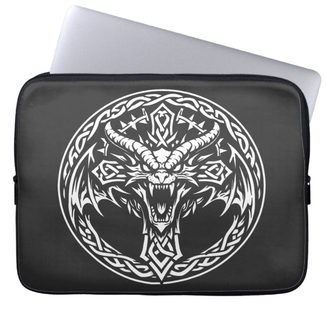 Keltisches Drachen-Emblem von BurnsInHell Laptopschutzhülle (Vorderseite)