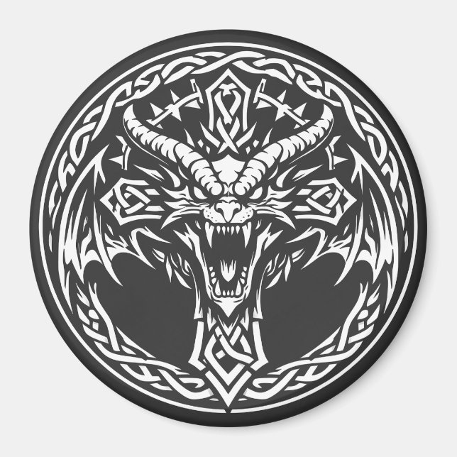 Keltisches Drachen-Emblem von BurnsInHell Magnet (Vorne)