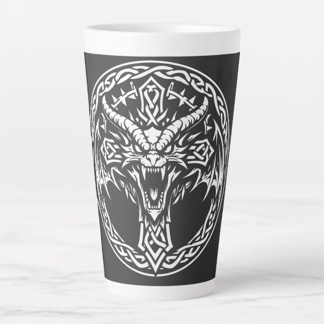 Keltisches Drachen-Emblem von BurnsInHell Milchtasse (Vorderseite)