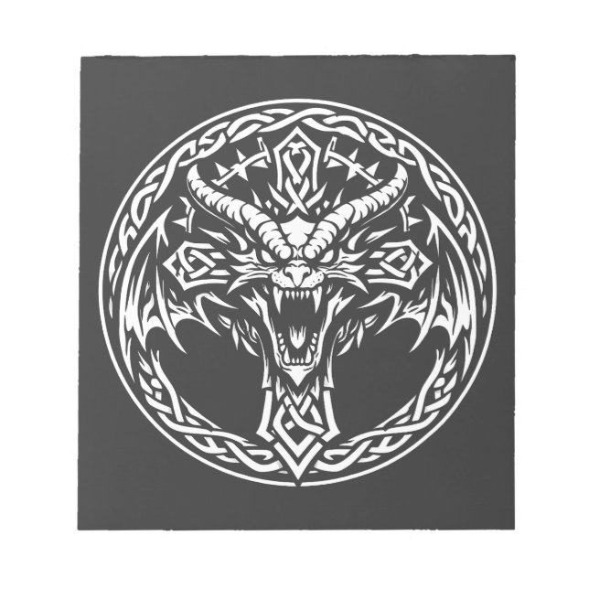 Keltisches Drachen-Emblem von BurnsInHell Notizblock (Vorderseite)
