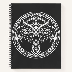 Keltisches Drachen-Emblem von BurnsInHell Notizbuch