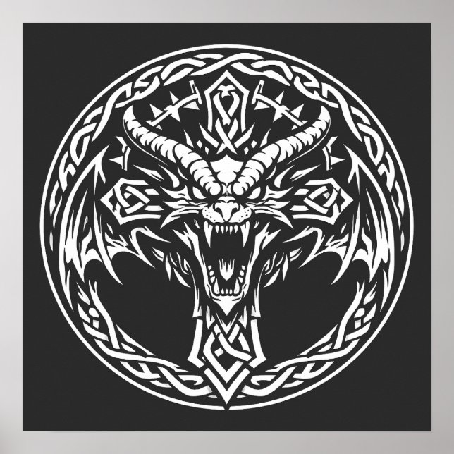 Keltisches Drachen-Emblem von BurnsInHell Poster (Vorne)