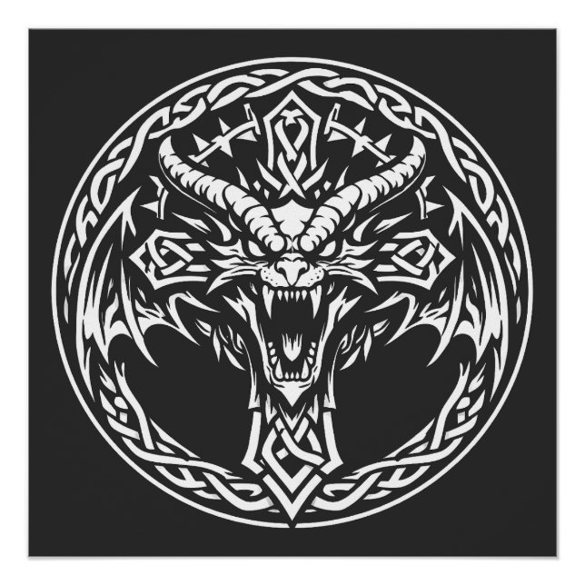 Keltisches Drachen-Emblem von BurnsInHell Poster (Vorderseite)