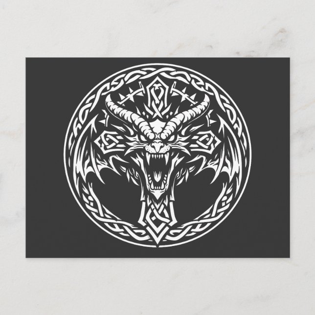 Keltisches Drachen-Emblem von BurnsInHell Postkarte (Vorderseite)