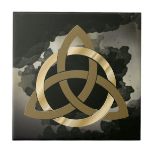 Keltisches Dreifachknoten-Gold mit Kreis Vintage S Fliese