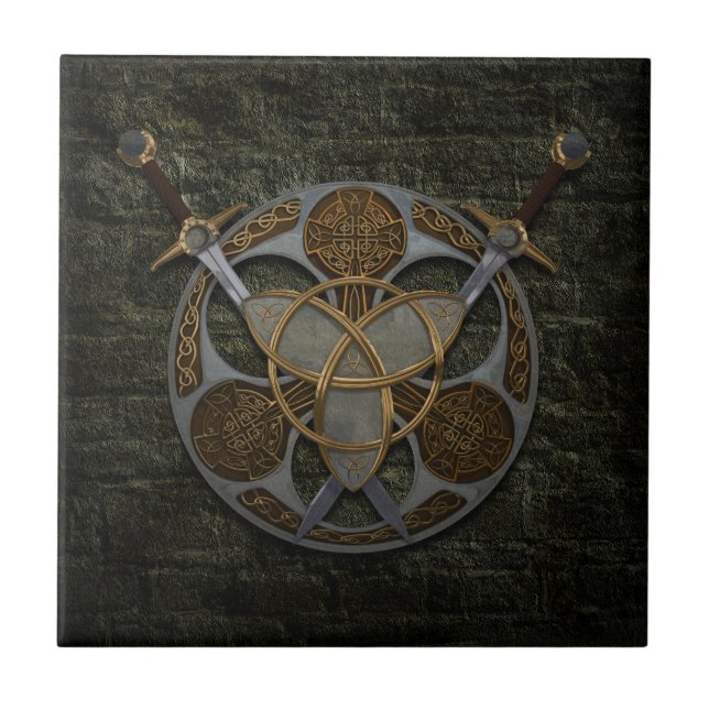 Keltisches Dreiheits-Schild Fliese (Vorderseite)