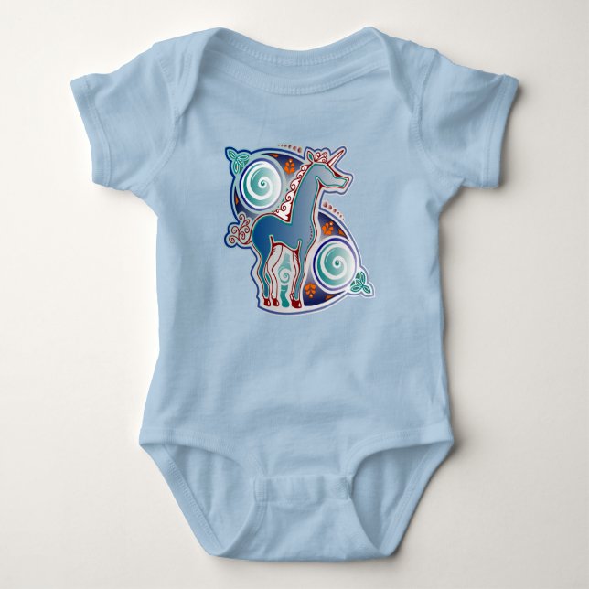 Keltisches Einhorn Baby Strampler (Vorderseite)