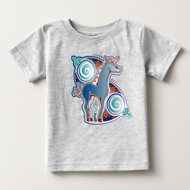 Keltisches Einhorn Baby T-shirt (Vorderseite)