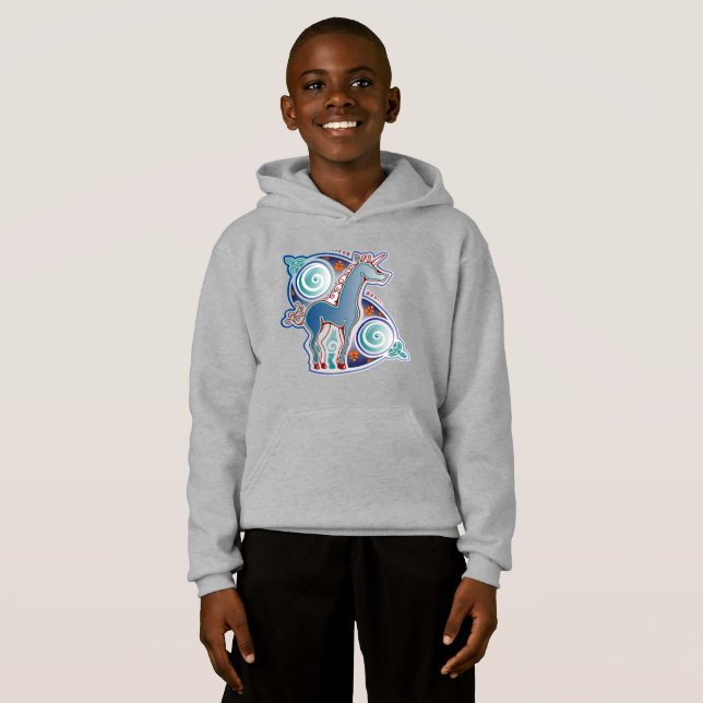 Keltisches Einhorn Hoodie (Vorne ganz)