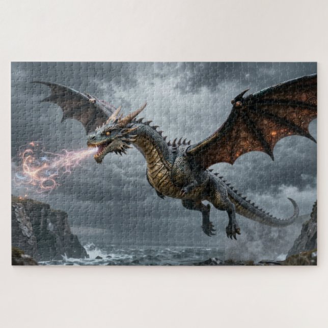 Keltisches Geist-Tier-Drache-Jigsaw-Puzzle Puzzle (Horizontal)